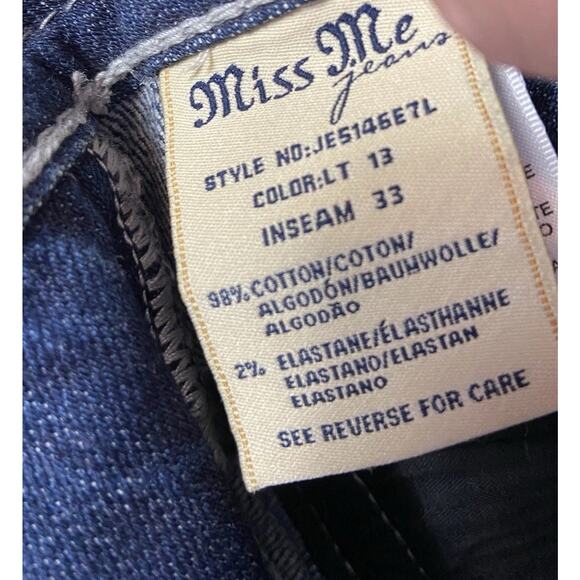 Miss Me Vintage Jezebel Jeans Womens 34 Measures 36 Easy Boot Bling EUC Y2K Plus - Picture 15 of 16